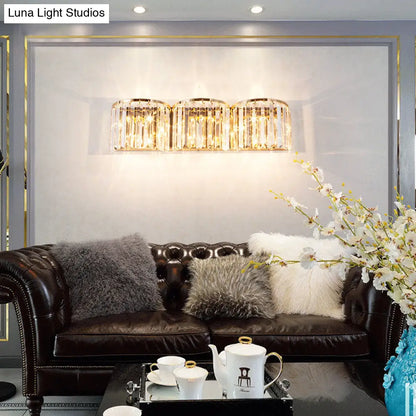 DecorBites™ Modern Gold LED Wall Light with Clear Crystal Block - Linear Sconce
