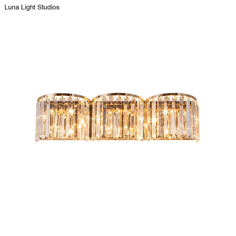 DecorBites™ Modern Gold LED Wall Light with Clear Crystal Block - Linear Sconce