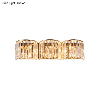 DecorBites™ Modern Gold LED Wall Light with Clear Crystal Block - Linear Sconce