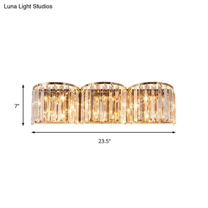 DecorBites™ Modern Gold LED Wall Light with Clear Crystal Block - Linear Sconce