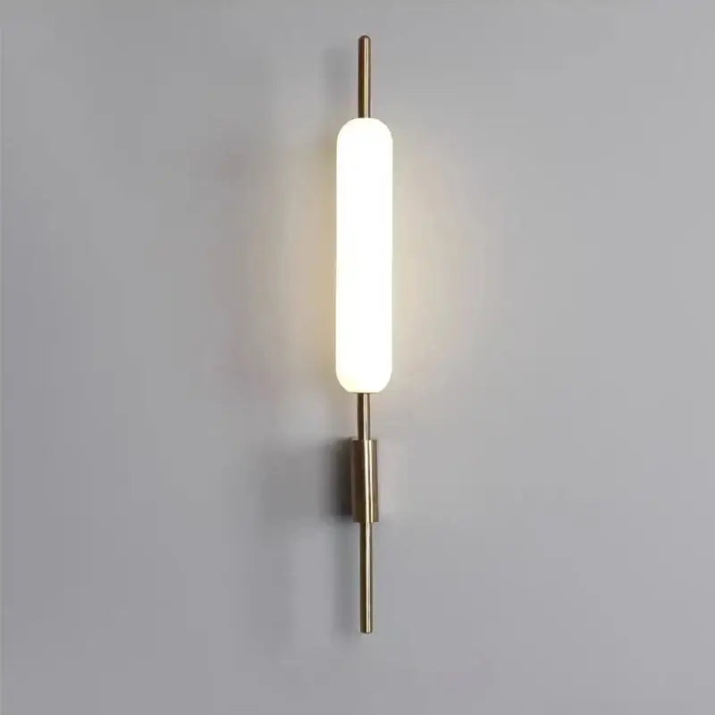Modern gold led wall light with frosted glass for bedroom