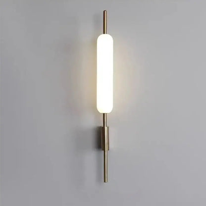 Modern gold led wall light with frosted glass for bedroom