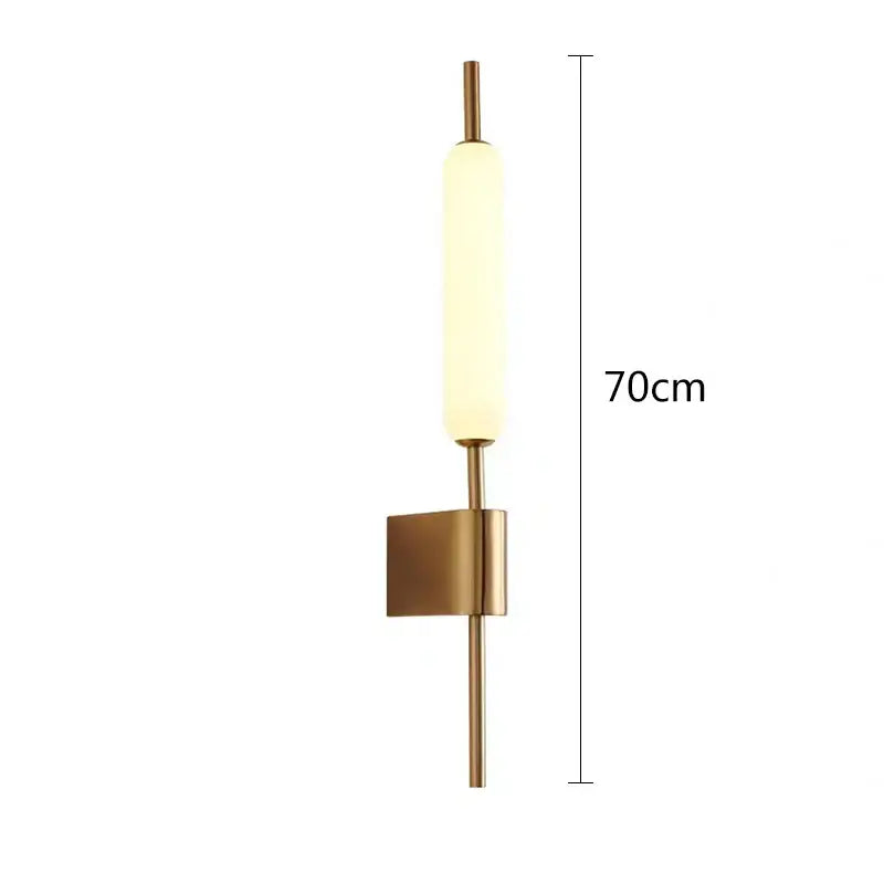 Modern gold led wall light with frosted glass for bedroom