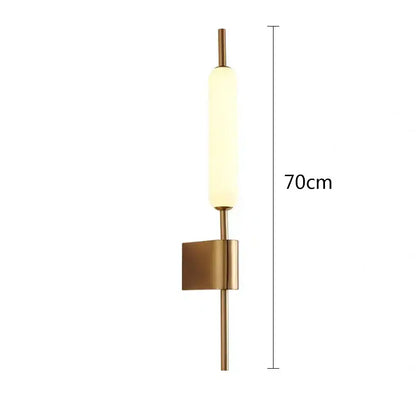 Modern gold led wall light with frosted glass for bedroom