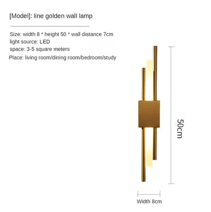 Modern gold led wall sconce bedroom lighting