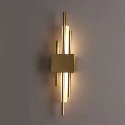 Modern gold led wall sconce bedroom vertical rod light