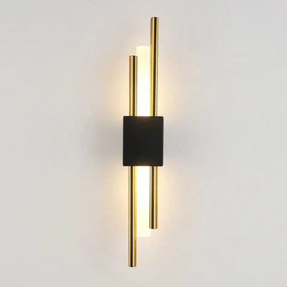 Modern gold led wall sconce bedroom vertical rod light