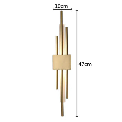 Modern gold led wall sconce bedroom vertical rod light