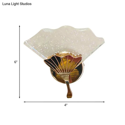 DecorBites™ Modern Gold LED Wall Sconce Lamp with Bubble Crystal Accent for Bedroom