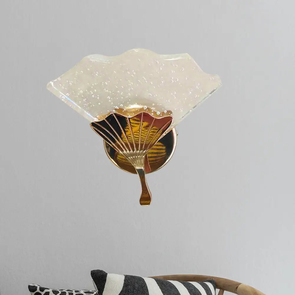 DecorBites™ Modern Gold LED Wall Sconce Lamp with Bubble Crystal Accent for Bedroom
