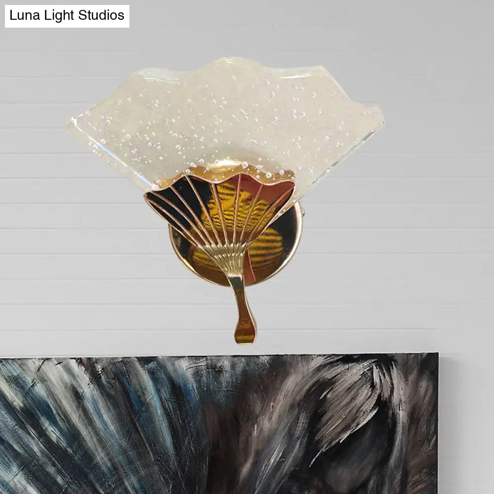 DecorBites™ Modern Gold LED Wall Sconce Lamp with Bubble Crystal Accent for Bedroom