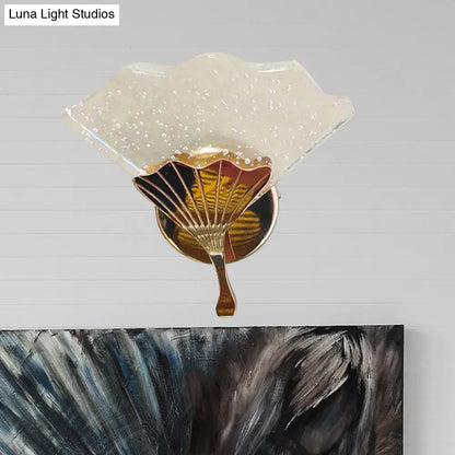 DecorBites™ Modern Gold LED Wall Sconce Lamp with Bubble Crystal Accent for Bedroom