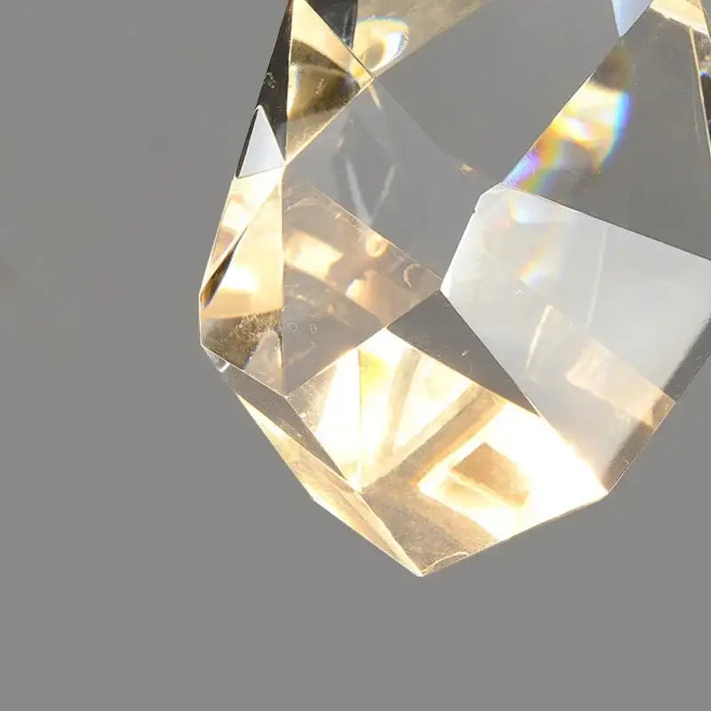 Modern gold led wall sconce with crystal pendant for living room