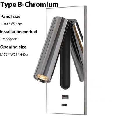 Modern gold led wall sconce with usb charging – bedroom reading light