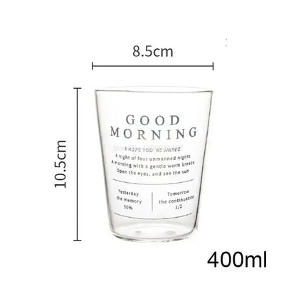 Modern gold letter glass breakfast cup kitchen coffee tumbler