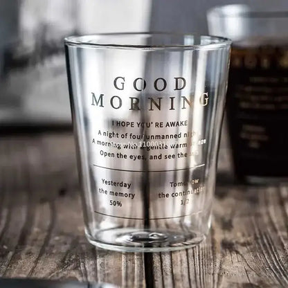 Modern gold letter glass breakfast cup kitchen coffee tumbler