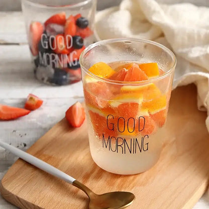 Modern gold letter glass breakfast cup kitchen coffee tumbler