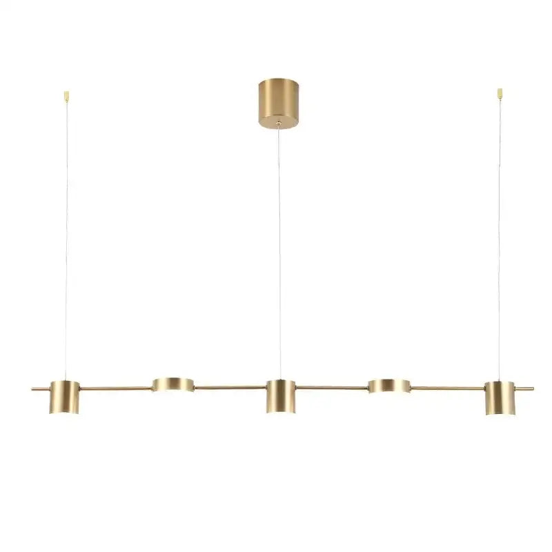 Modern gold linear dimmable led ceiling chandelier dining room light