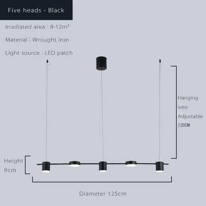 Modern gold linear dimmable led ceiling chandelier dining room light