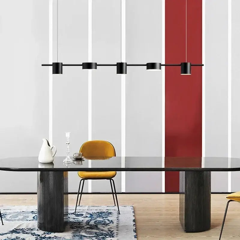 Modern gold linear dimmable led ceiling chandelier dining room light