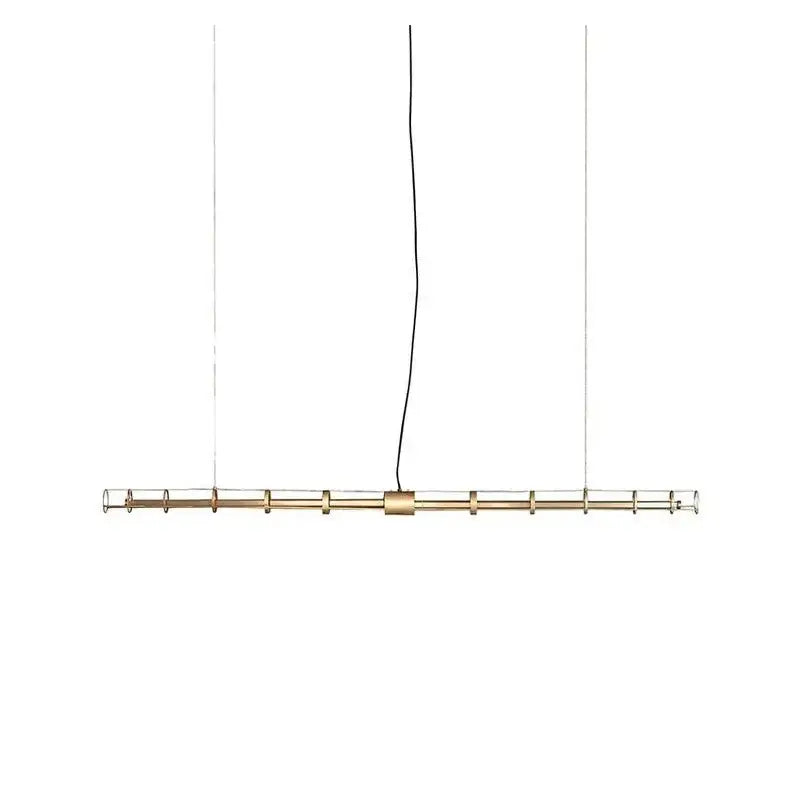 Modern gold linear glass chandelier dining room pendant light