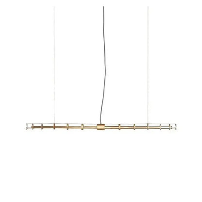 Modern gold linear glass chandelier dining room pendant light