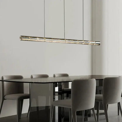 Modern gold linear glass led chandelier for kitchen island