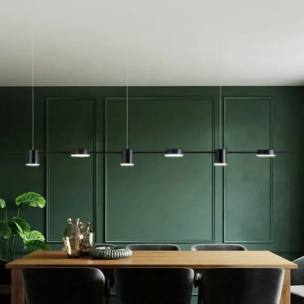 Modern gold linear led pendant light for dining room