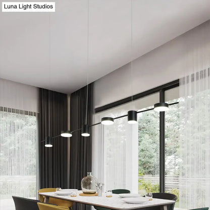 Modern gold linear led pendant light for dining room