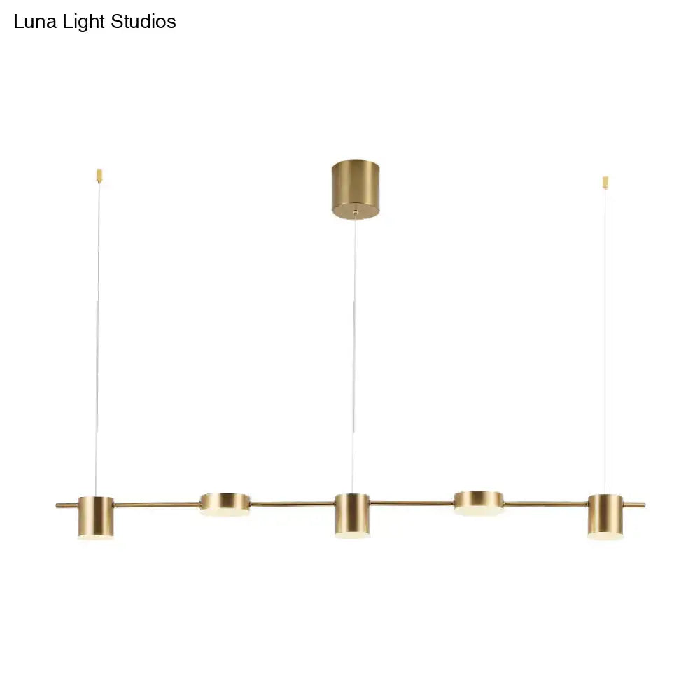 Modern gold linear led pendant light for dining room
