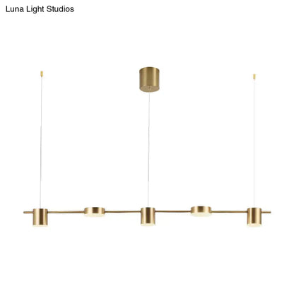 Modern gold linear led pendant light for dining room