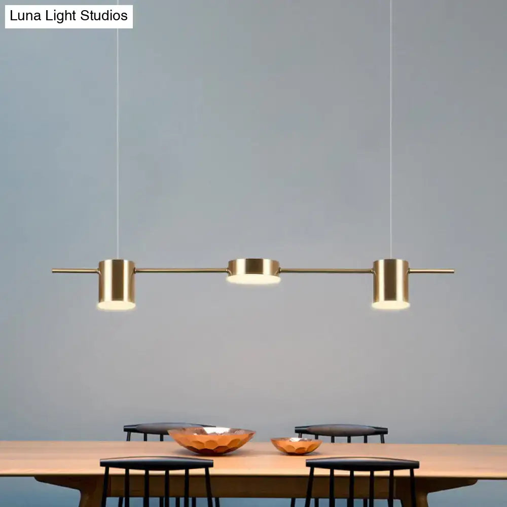 Modern gold linear led pendant light for dining room