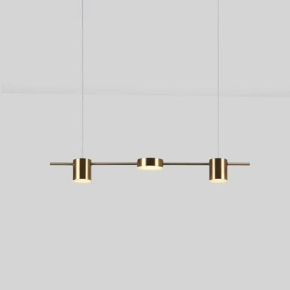 Modern gold linear led pendant light for dining room
