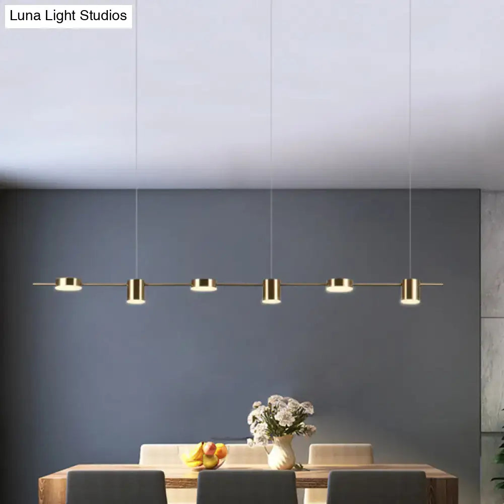 Modern gold linear led pendant light for dining room