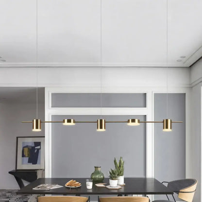Modern gold linear led pendant light for dining room