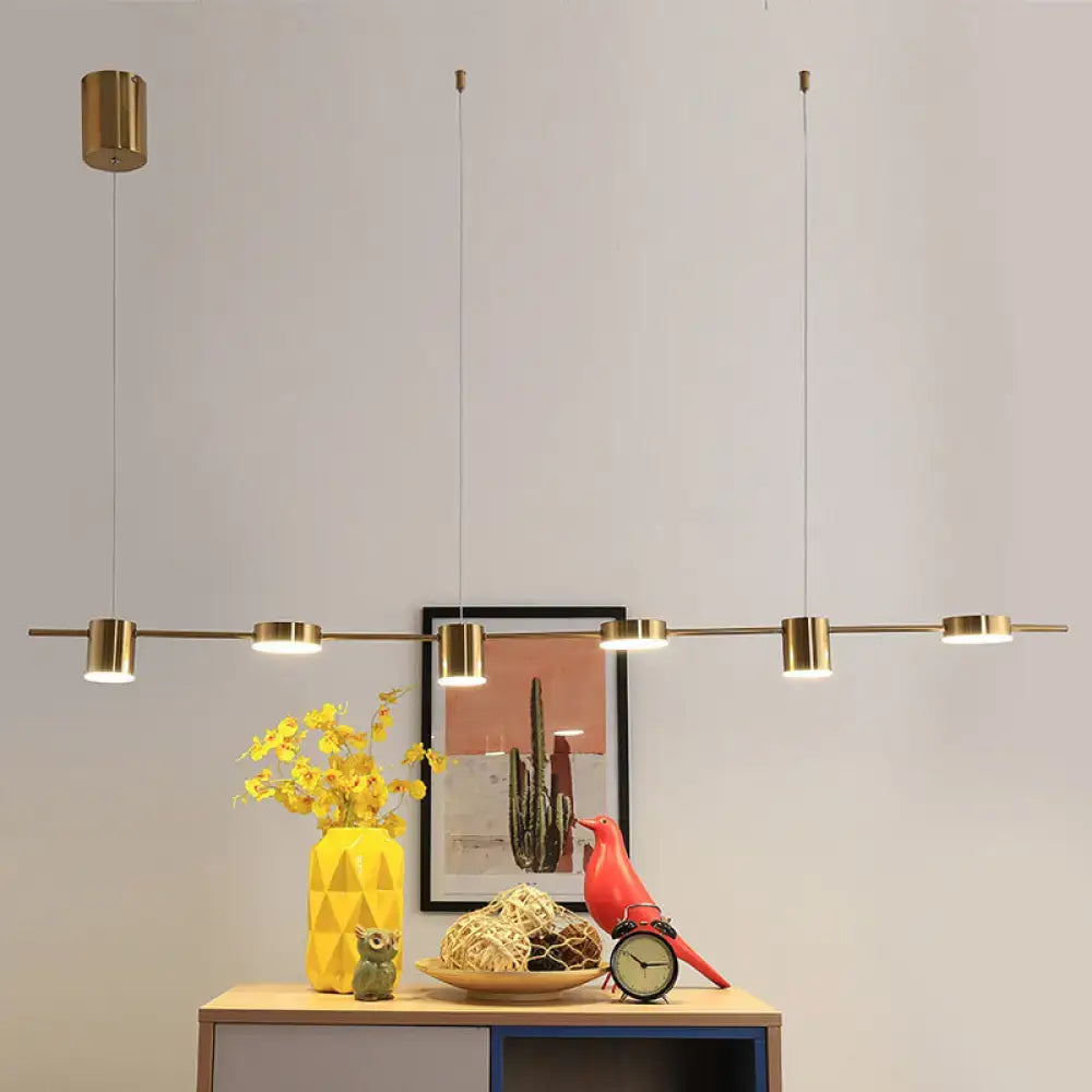 Modern gold linear led pendant light for dining room