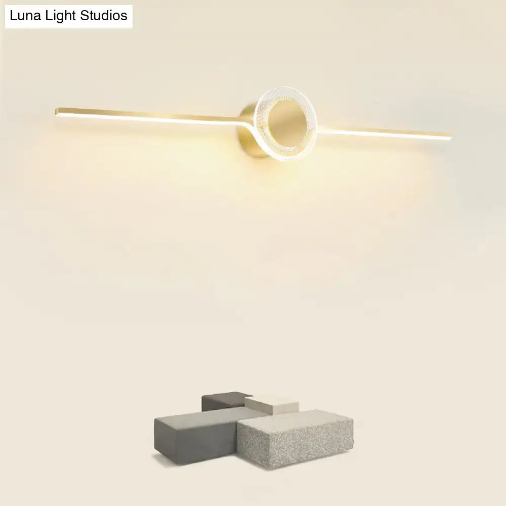 Modern gold linear led wall sconce bathroom light with maximum bulb
