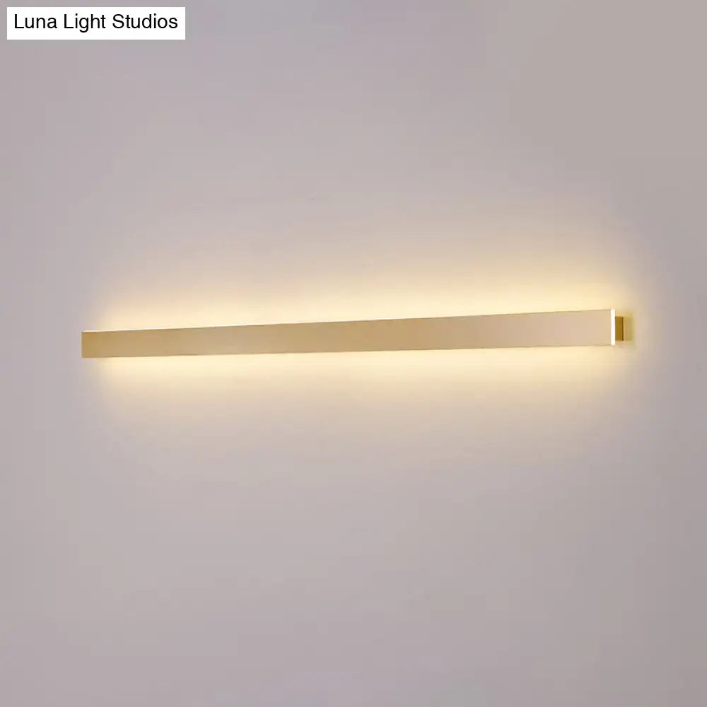 Modern gold linear wall light fixture – stairway ambient lamp