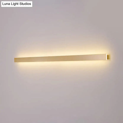 Modern gold linear wall light fixture – stairway ambient lamp