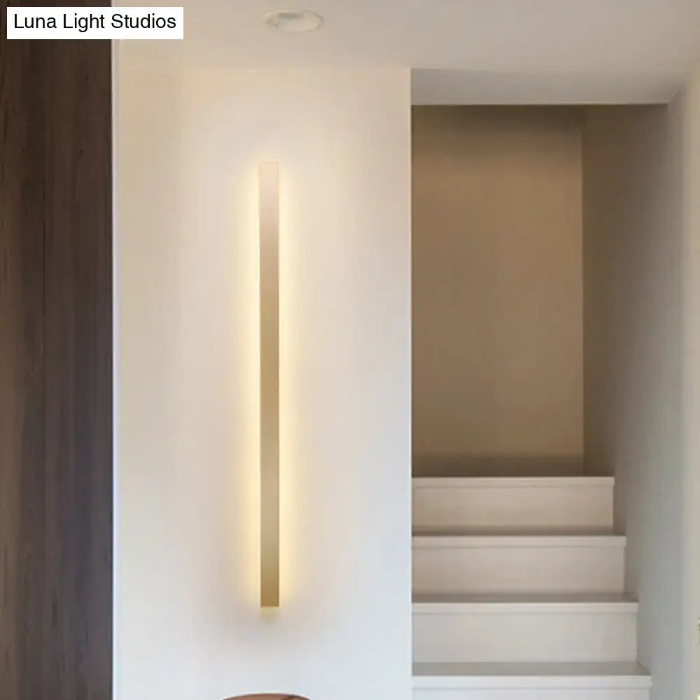 Modern gold linear wall light fixture – stairway ambient lamp
