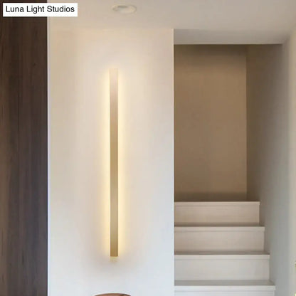 Modern gold linear wall light fixture – stairway ambient lamp