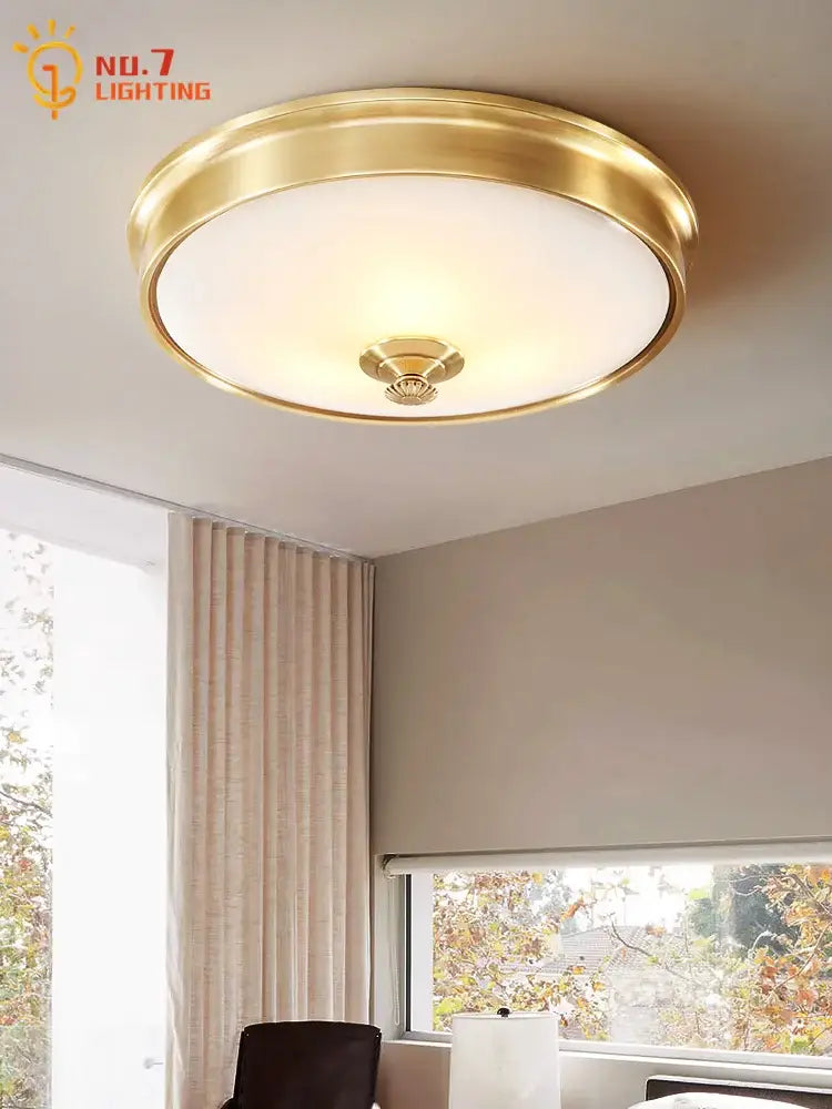 Modern gold lustre copper ceiling lamp living room led light