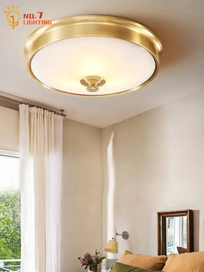 Modern gold lustre copper ceiling lamp living room led light