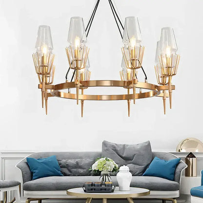 Modern gold lustre glass chandelier dining room pendant light