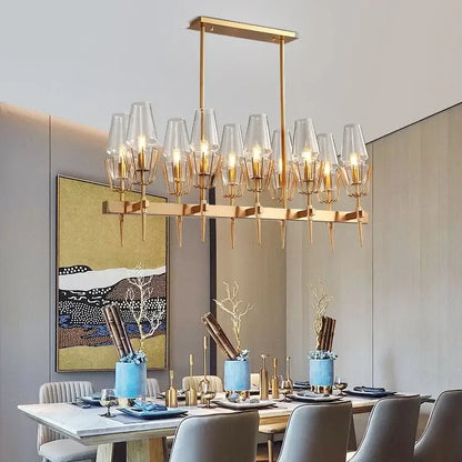 Modern gold lustre glass chandelier dining room pendant light