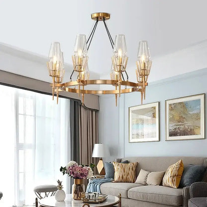 Modern gold lustre glass chandelier dining room pendant light