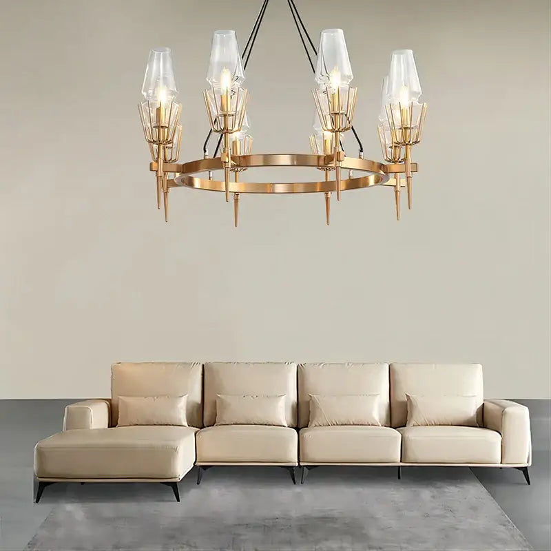 Modern gold lustre glass chandelier dining room pendant light