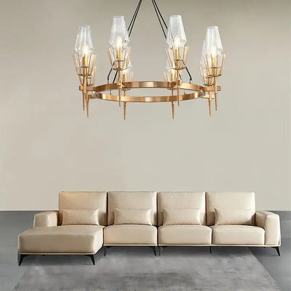 Modern gold lustre glass chandelier dining room pendant light