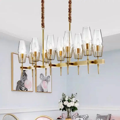 Modern gold lustre glass chandelier dining room pendant light