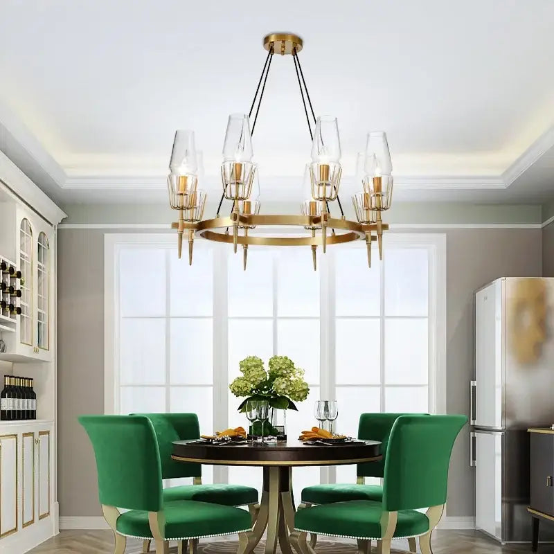 Modern gold lustre glass chandelier dining room pendant light